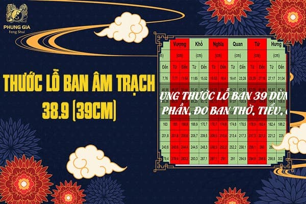 Thước Lỗ Ban Âm Trạch 38.9 (39CM)